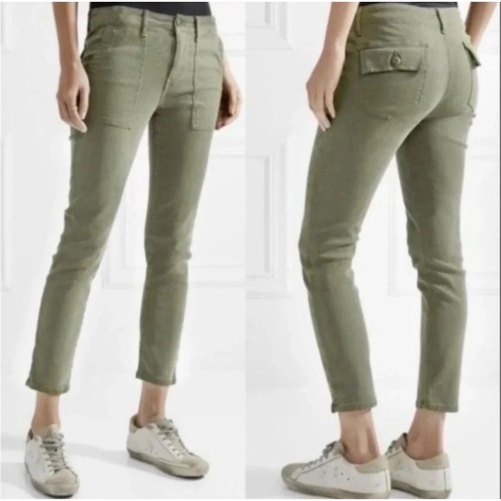 THE GREAT Utility Corduroy Pants Light Sage Green Size 31 Cargo Pockets